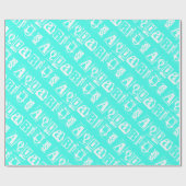 Turquoise sterrenbeeld Typografie Aquarius Cadeaupapier (Vlak)
