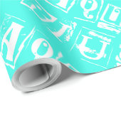 Turquoise sterrenbeeld Typografie Aquarius Cadeaupapier (Rol Hoek)