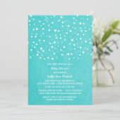 Turquoise Sterrennacht Baby shower Invite Kaart (Staand voorkant)