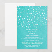 Turquoise Sterrennacht Baby shower Invite Kaart (Voorkant / Achterkant)