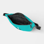 Turquoise Stijlvol Monogram Script Fanny Pack Heuptasje (Open)
