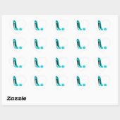 Turquoise Stiletto Shoe en Roos Hart Sticker (Vel)
