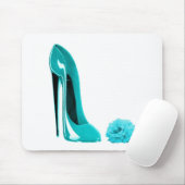 Turquoise Stiletto Shoe en Roos Muismat (Met muis)