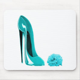 Turquoise Stiletto Shoe en Roos Muismat