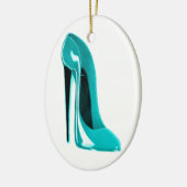 Turquoise Stiletto Shoe Oval Ornament (Links)