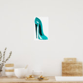 Turquoise Stiletto Shoe Print (Keuken)