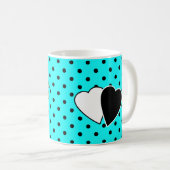 Turquoise stippen achtergrond koffiemok (Voorkant rechts)