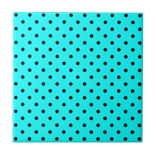 Turquoise stippen achtergrond tegeltje (Voorkant)