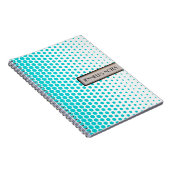 Turquoise Stippen Elegant Modern Wit Notitieboek (Rechterzijde)