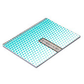 Turquoise Stippen Elegant Modern Wit Notitieboek (Linkerzijde)