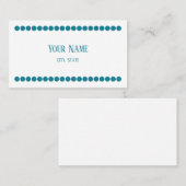 Turquoise Stippen Minimalist Name Visitekaartjes (Voorkant / Achterkant)