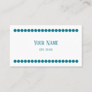 Turquoise Stippen Minimalist Name Visitekaartjes