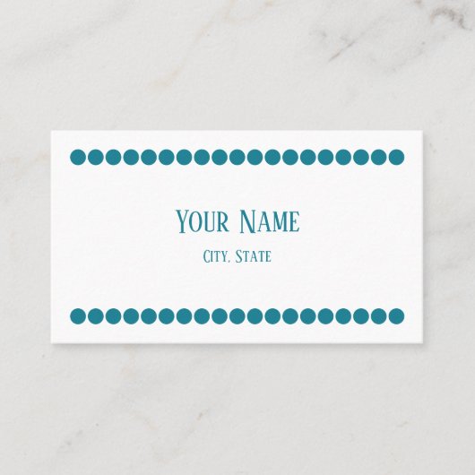 Turquoise Stippen Minimalist Name Visitekaartjes (Voorkant)