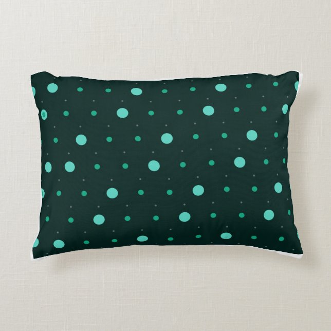 Turquoise Stippen Naadloos Patroon Accent Kussen (Voorkant)