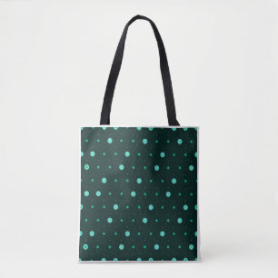 Turquoise Stippen Naadloos Patroon Tote Bag