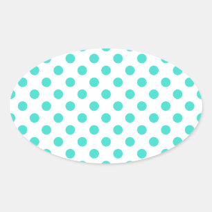 Turquoise Stippen Ovale Sticker