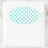 Turquoise Stippen Ovale Sticker (Tas)