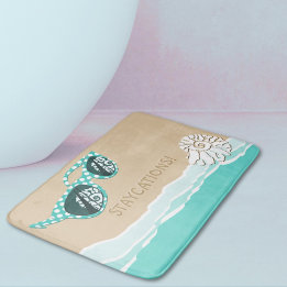 Turquoise Stippen Zon Bril Staycations Badmat
