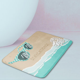 Turquoise Stippen Zon Bril Staycations Badmat