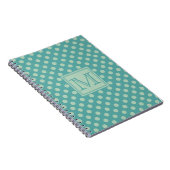 Turquoise Stippenpatroon Monogram Notitieboek (Rechterzijde)