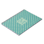 Turquoise Stippenpatroon Monogram Notitieboek (Linkerzijde)