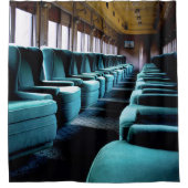 Turquoise stoelen douchegordijn (Voorkant)
