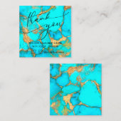 turquoise stone bedankt voor je creditcard vierkante visitekaartje (Voorkant / Achterkant)