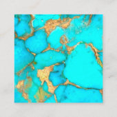 turquoise stone bedankt voor je creditcard vierkante visitekaartje (Achterkant)