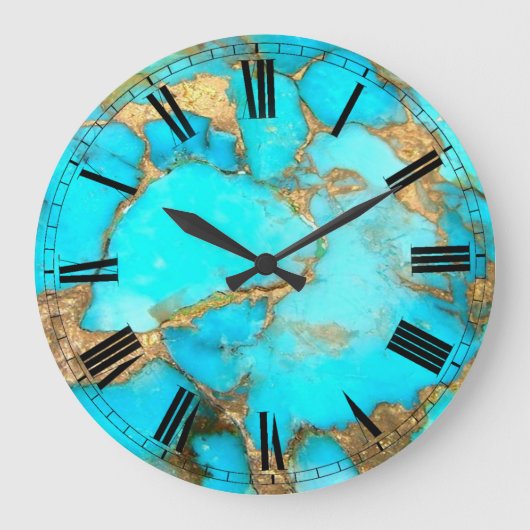turquoise stone foto grote klok (Voorkant)
