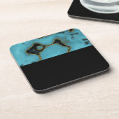 Turquoise Stone Gold en Black Bier Onderzetter (Linkerzijde)