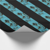 Turquoise Stone Gold en Black Cadeaupapier (Hoek)