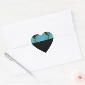 Turquoise Stone Gold en Black Hart Sticker (Envelop)