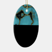 Turquoise Stone Gold en Black Keramisch Ornament (Rechts)