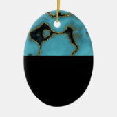 Turquoise Stone Gold en Black Keramisch Ornament (Voorkant)