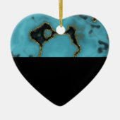 Turquoise Stone Gold en Black Keramisch Ornament (Voorkant)