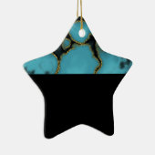 Turquoise Stone Gold en Black Keramisch Ornament (Rechts)