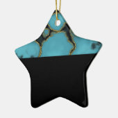 Turquoise Stone Gold en Black Keramisch Ornament (Links)