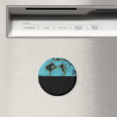 Turquoise Stone Gold en Black Magneet (Insitu (Vaatwasser))