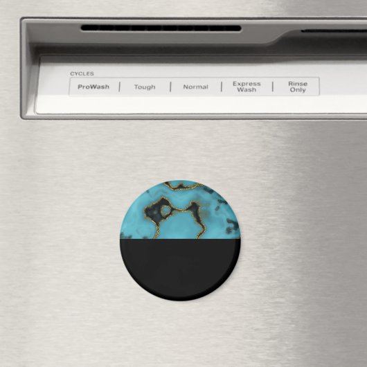 Turquoise Stone Gold en Black Magneet (Insitu (Vaatwasser))