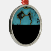 Turquoise Stone Gold en Black Metalen Ornament (Rechts)