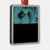 Turquoise Stone Gold en Black Metalen Ornament (Rechts)