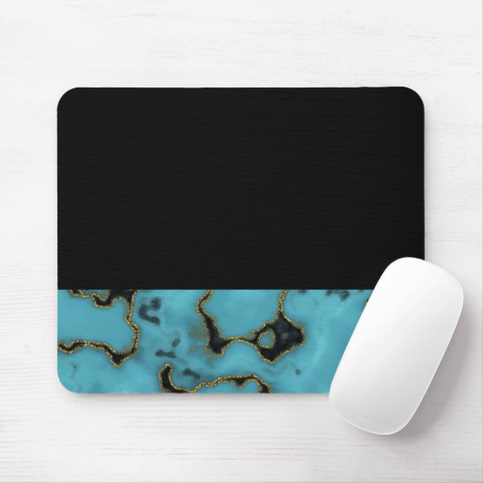 Turquoise Stone Gold en Black Muismat (Met muis)