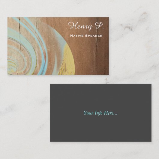 Turquoise Stone Rustic Wood Plain Visitekaartjes (Voorkant / Achterkant)