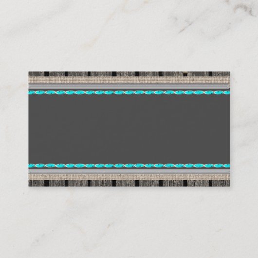 Turquoise Stone Rustic Wood Plain Visitekaartjes (Voorkant)