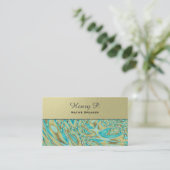 Turquoise Stone Rustic Wood Plain Visitekaartjes (Staand voorkant)