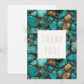Turquoise Stones Dank u Bedankkaart (Voorkant / Achterkant)