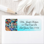 Turquoise Stones en Pareltjes Blauwgroen Etiket (Insitu)