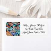 Turquoise Stones en Pareltjes Blauwgroen Etiket (Insitu)