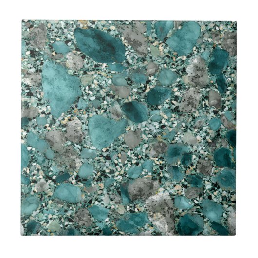 Turquoise Stones Keramische Tegel Tegeltje (Voorkant)