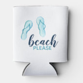 Turquoise strand alsjeblieft Flip Flips gepersonal Blikjeskoeler (Voorkant)